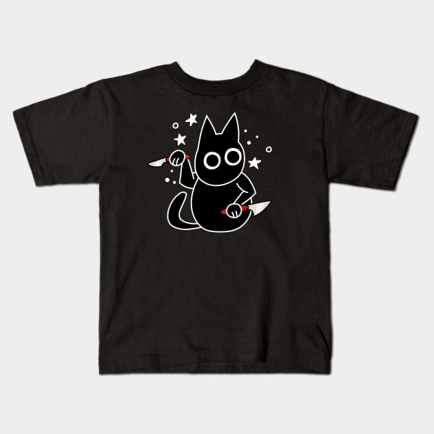 Black Cat's Knives Kids T-Shirt by pako-valor